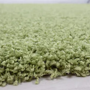 Abaseen 120x170 cm Green Shaggy Rug - Soft Touch Thick Pile Modern Rugs - Washable Area Rugs for Home and Office