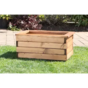 Traditional Regular Wooden Trough Planter x 2