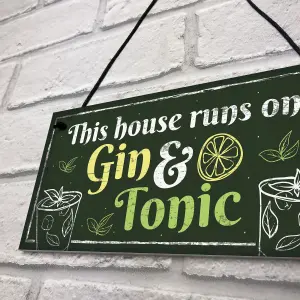 Red Ocean Gin Signs For Garden Shed SummerHouse Funny Party Gift Kitchen Wall Plaque Sign