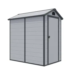 4 x 6 Single Door Apex Plastic Shed (Light Grey)