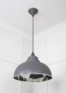 Hammered Nickel Harborne Pendant in Bluff