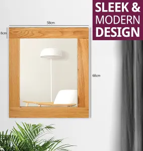 Hallowood Furniture Waverly Oak - Oak Framed Mirror (MIR680)