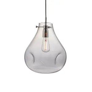 Anson Lighting Grosley 1lt  Clear glass & chrome plate Ceiling pendant