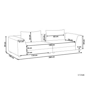 Beliani Modern 3 Seater Sofa Beige LERMON