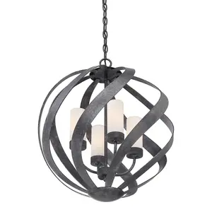 Luminosa Quoizel Blacksmith Spherical Pendant Ceiling Light Old Black, IP44