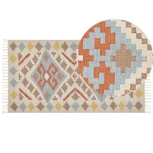 Cotton Kilim Area Rug 80 x 150 cm Multicolour ATAN