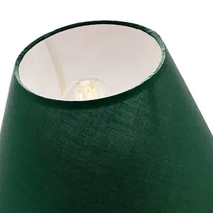 12 Forest Green Cotton Coolie Lampshade Suitable for Table Lamp or Pendant