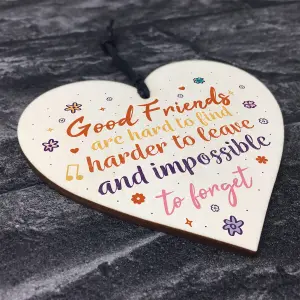 Red Ocean Best Friend Sign Friendship Plaque Handmade Shabby Chic Wooden Hanging Heart Thank You Gift