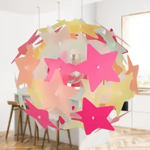 First Choice Lighting Multi Coloured Stars Easy Fit Light Shade