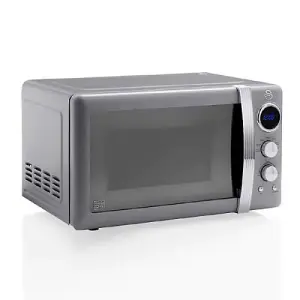 Swan 800W Retro Digital Microwave Grey