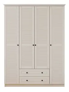 VOLET 4 Door 2 Drawer White Wardrobe