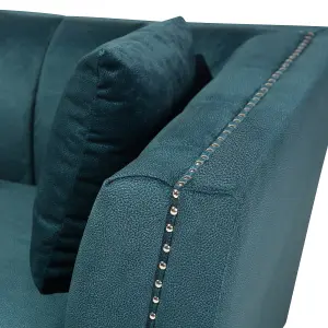 2 Seater Velvet Fabric Sofa Teal GAULA