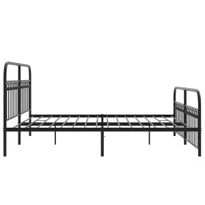 Berkfield Metal Bed Frame without Mattress with Footboard Black 183x213cm