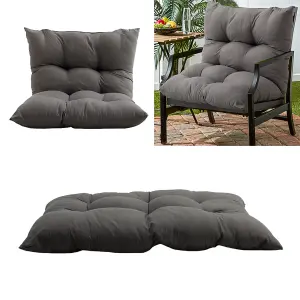 Dark Grey Rectangle Outdoor Garden Tufted Swing Chair Bench Cushion Seat Pad 120 x 80 cm