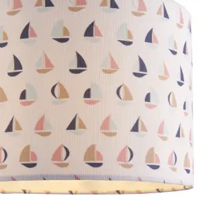 Printed Multicolour Sail boat Light shade (D)25cm