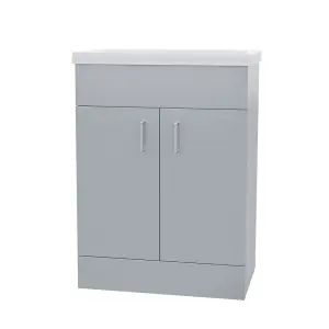 Nes Home Nanuya 600mm Basin Floor Standing Vanity Unit Grey