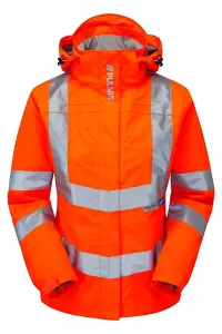 PULSAR High Visibility Rail Spec Ladies Unlined Storm Coat - Orange - Size 8