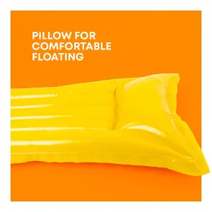 INFLATABLE WATER LOUNGER MAT - YELLOW