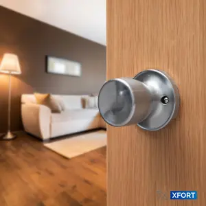 XFORT Tulip Passage Knob Set Satin Chrome for Wooden Doors