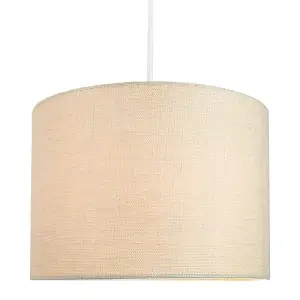 Contemporary and Sleek 10 Inch Cream Linen Fabric Drum Lamp Shade 60w Maximum