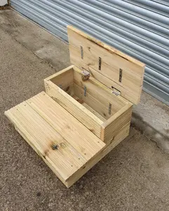 Wooden Steps with built in storage and lid, with non slip strips Ideal Hot Tubs, Caravans, Pets etc