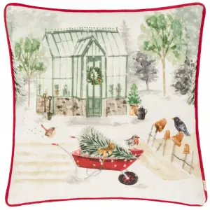 Evans Lichfield Winter Garden Printed Polyester Filled Cushion