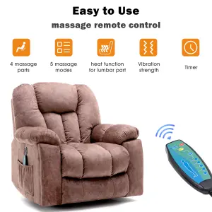 Power Massage Lift Recliner Chair with Heat and Message Single Sofa with Safety Motion Reclining Mechanism