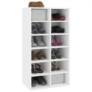 Shoe Rack White 54x34x100.5 cm Engineered Wood