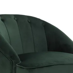 Velvet Bottle Green Kensington Slipper Bedroom Accent Chair