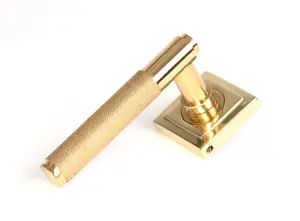 From The Anvil Polished Brass Brompton Lever on Rose Set (Square) - Unsprung