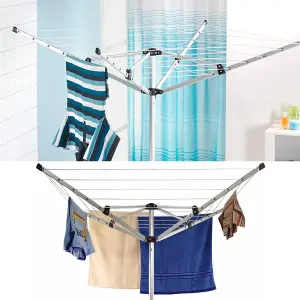 16M Clothes Airer Portable Rotary Washing Line 4 Arm Free Standing Multi Laundry