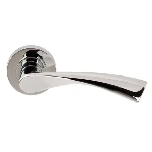 Chrome Door Handles on Rose Inetrior Astrid Design On Rose POlished Chrome Finish - 1 Pair