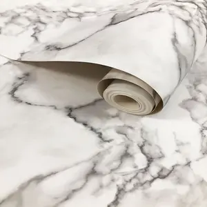 Marblesque Plain Marble Wallpaper White Fine Decor FD42274