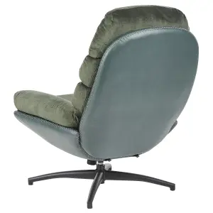 Chair with Footstool EIDE with Footstool Velvet Dark Green