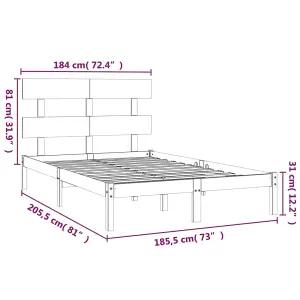 Berkfield Bed Frame Solid Wood 180x200 cm 6FT Super King