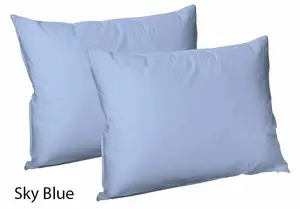 Polycotton Pair of Pillowcases Plain Dyed Housewife Pillow Covers 50x75 cm