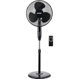 MYLEK Pedestal Fan 16" 45W with Remote Control - Oscillating Stand Fan with Timer, 3 Speed Settings