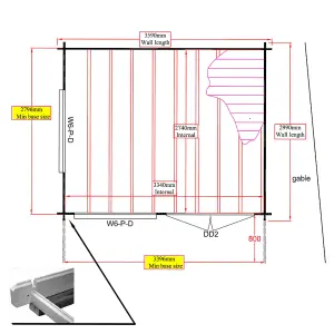 Shire Danbury 10x12 ft Pent Wooden Cabin - Assembly service included