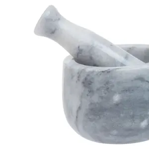 Maison by Premier Salerno Grey Marble Straight Mortar And Pestle