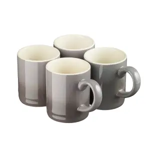 Cooks Professional Espresso Coffee Cups Mugs Stoneware 90ml Grey - Set of 4 Cups