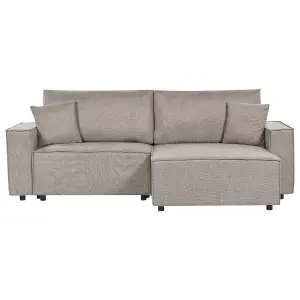 Corner Sofa Left Hand Taupe KARILA