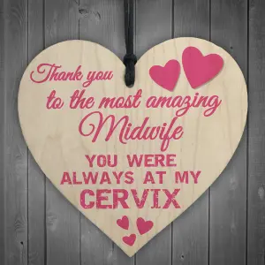 Red Ocean Midwife At My Cervix Thank You Gift Special Midwives Hanging Plaque Nurse Present Sign New Baby Maternity