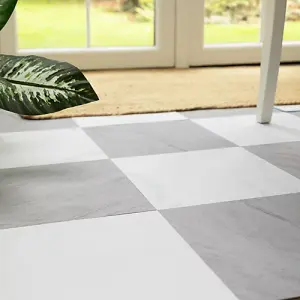 Floor Pops Langley Grey Self Adhesive Vinyl Floor Tiles Pack of 10 (0.93sqm)