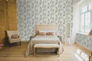 Galerie Cottage Chic Beige Botantical Floral Leaves EcoDeco Material Wallpaper Roll