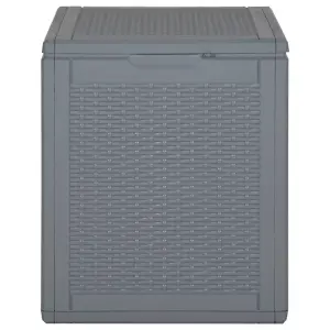 vidaXL Garden Storage Box Grey PP Rattan 90 L