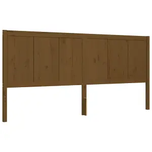 Berkfield Bed Frame with Headboard Honey Brown 200x200 cm Solid Wood