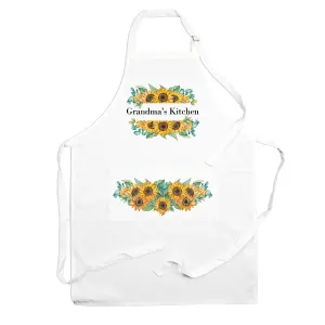 Purely Home Grandmas Kitchen Apron - Sunflower Cooking & Baking Gift for Grandma