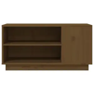 Berkfield TV Cabinet Honey Brown 80x35x40.5 cm Solid Wood Pine