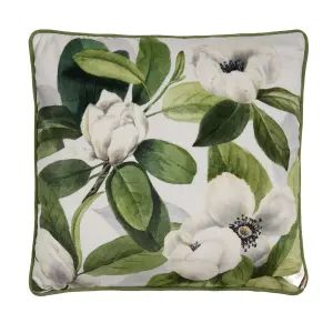 Alaya Floral Teal Velvet Filled Cushion