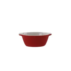 Aimil 0.2 Qt. Stoneware Oval Baking Dish Red